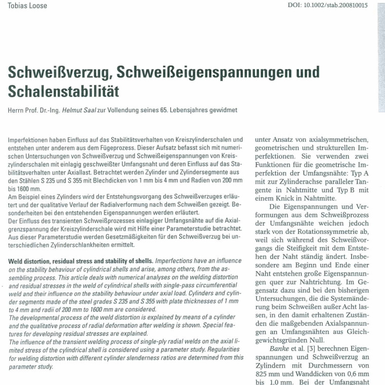 Stahlbau-Schweissverzug